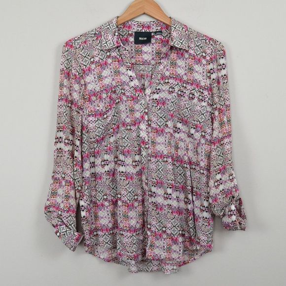 Anthropologie Maeve Islet Pink Button Down Blouse - Picture 1 of 11